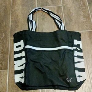 Black and white Pink tote--NWOT